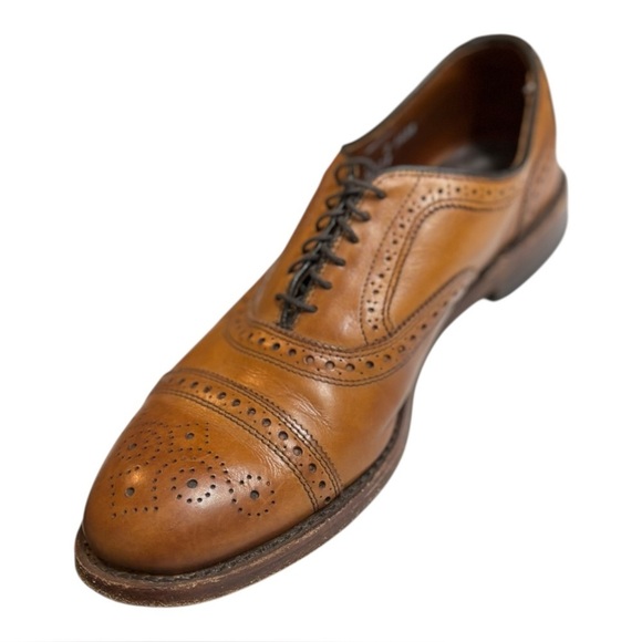 Allen Edmonds Strand Men’s Cap Toe Brogue Oxfords Chestnut Brown Size 9 D